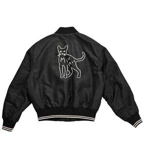 Authentic Miu Miu Cat Embroidery Bomber Jacket